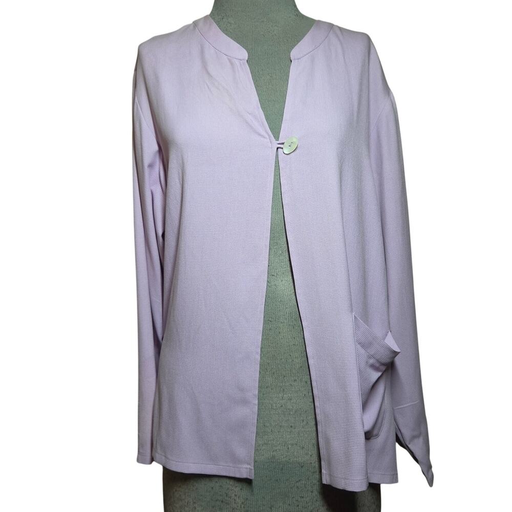 Purple Long Sleeve Silk Cardigan Size Small